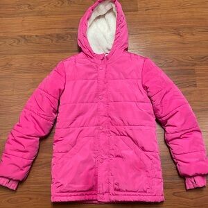 Cat & Jack Girls Pink puffer jacket size large